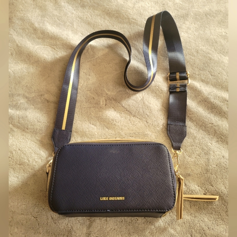 Like Dreams Spiderweb Navy & Gold Crossbody Purse - Picture 2 of 4
